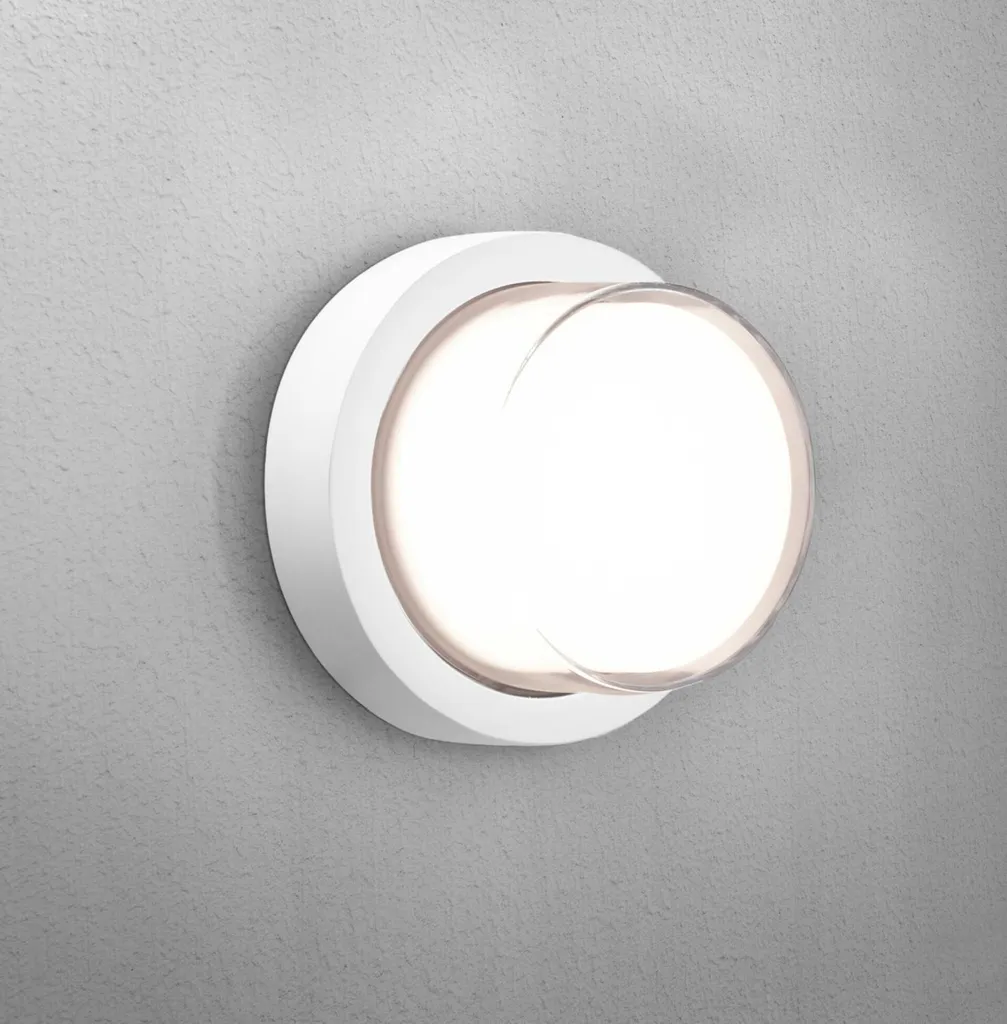 Luminaire extérieur rond LED blanc CENTURY PURA étanche IP65 pour terrasse