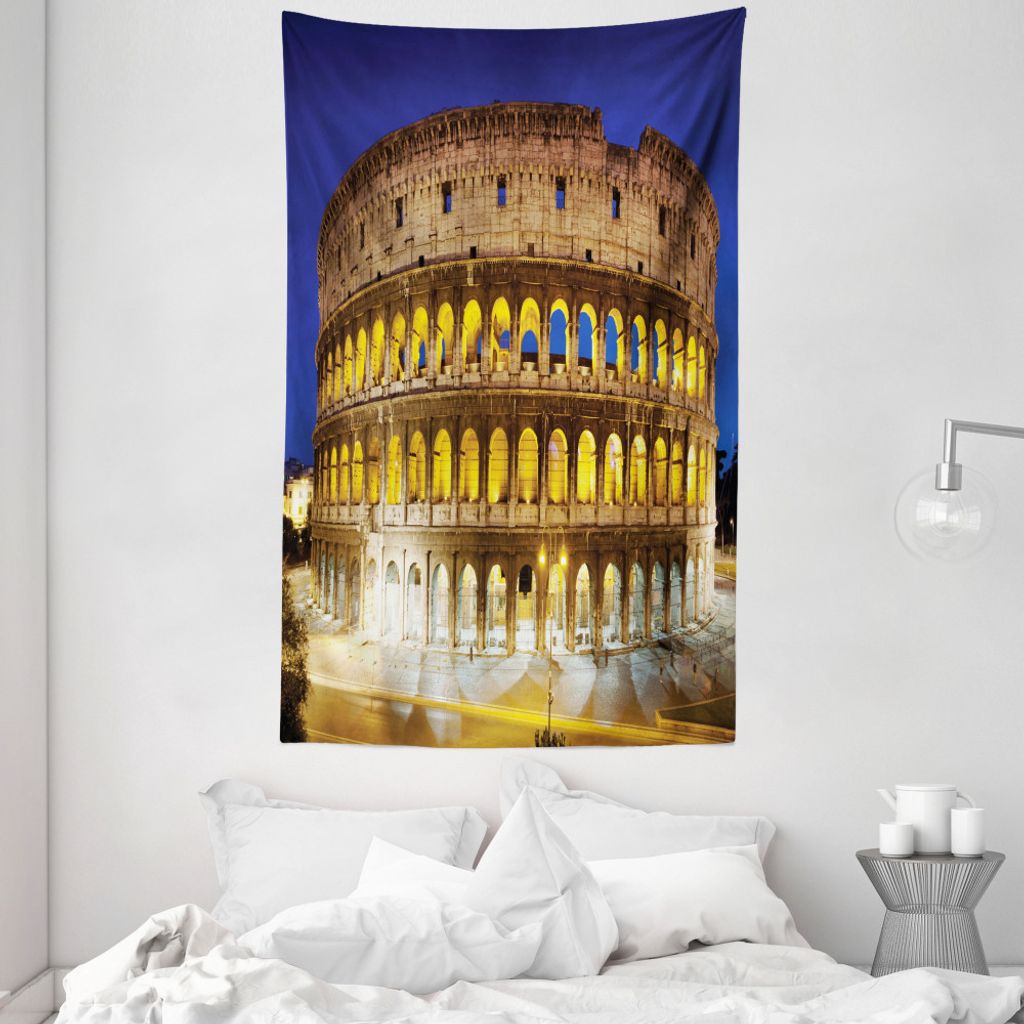 ABAKUHAUS europäisch Wandteppich und Tagesdecke, Historische Colosseum aus Weiches Mikrofaser Stoff Waschbar ohne Verblassen Digitaldruck, 140 x 2...