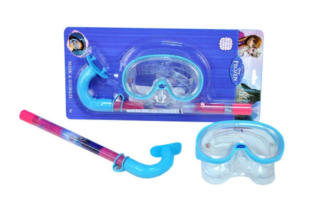 Gefrorene Taucherbrille und Schnorchel