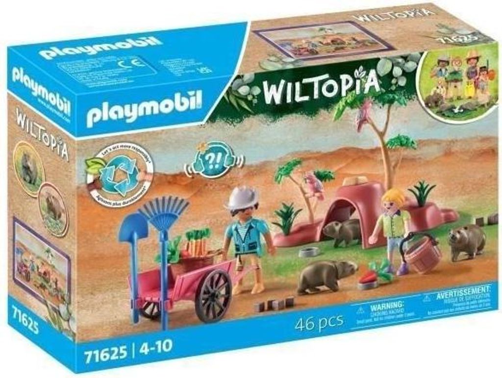 PLAYMOBIL Wiltopia Wombat-Terrier, 71625, 47 Teile, Ab 4 Jahren, Tierwelt-Entdeckung