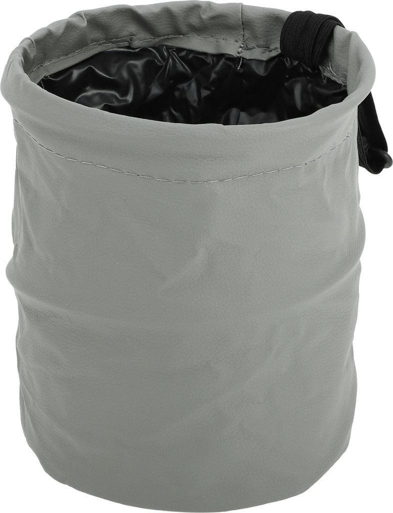 1 Stück Auto Mülltonne Auto Müllbehälter Hängend Faltbar Kunstleder Grau 15 cm Breite 18 cm Höhe