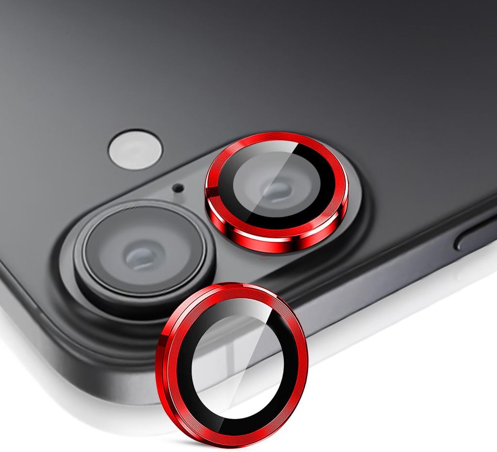 Kamera Linsenschutz Glas Set für Apple iPhone 17 Schutzglas Camera Linse Panzerfolie 9H Rot