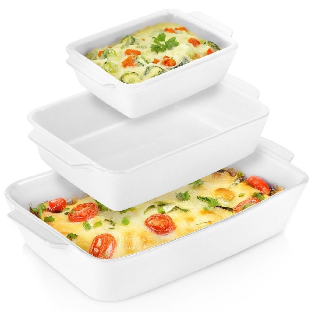 Auflaufformen - 3er Set - Hitzebeständig - Keramik - Produktbild 