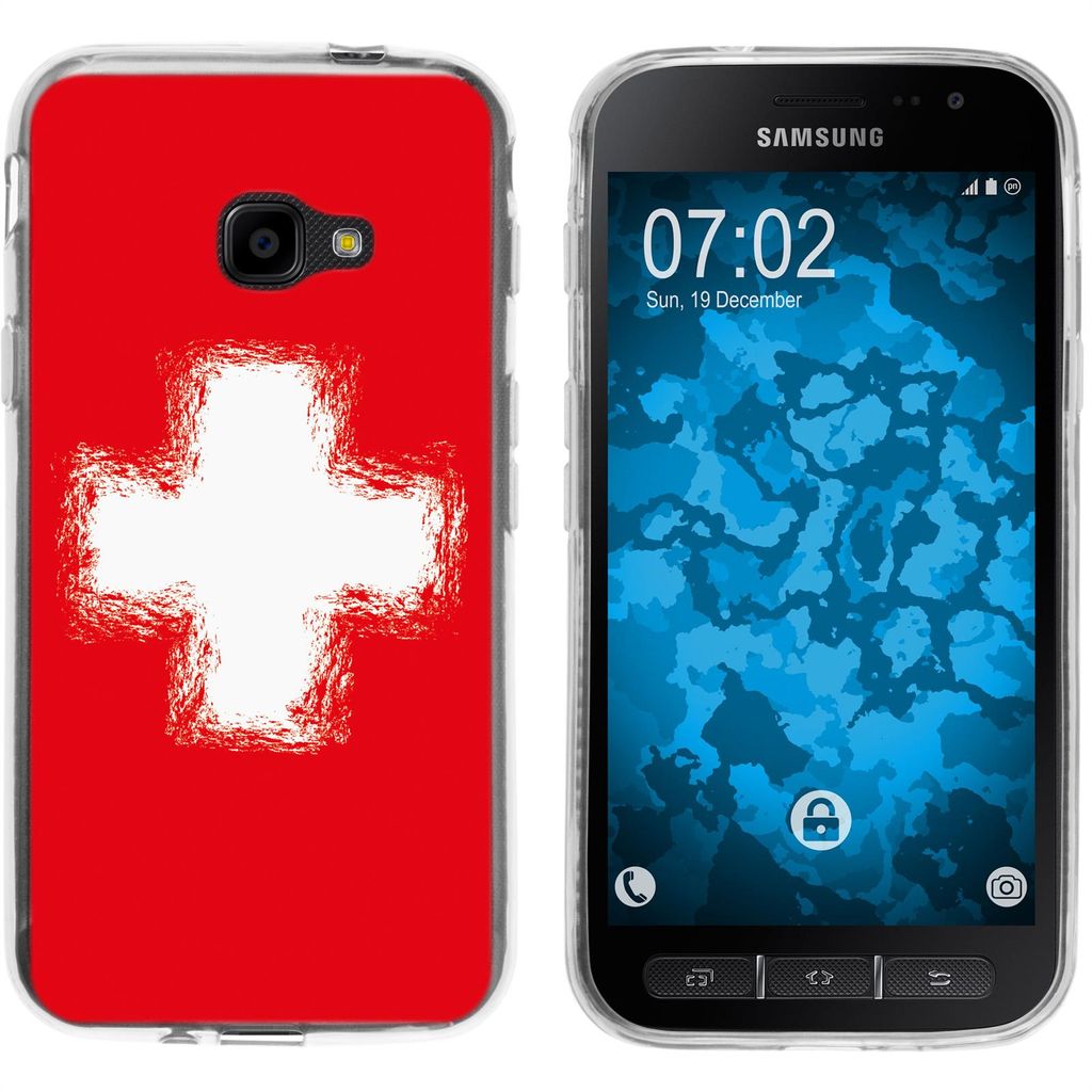 PhoneNatic Case kompatibel mit Samsung Galaxy Xcover 4 / 4s Silikon-Hülle WM Schweiz M10