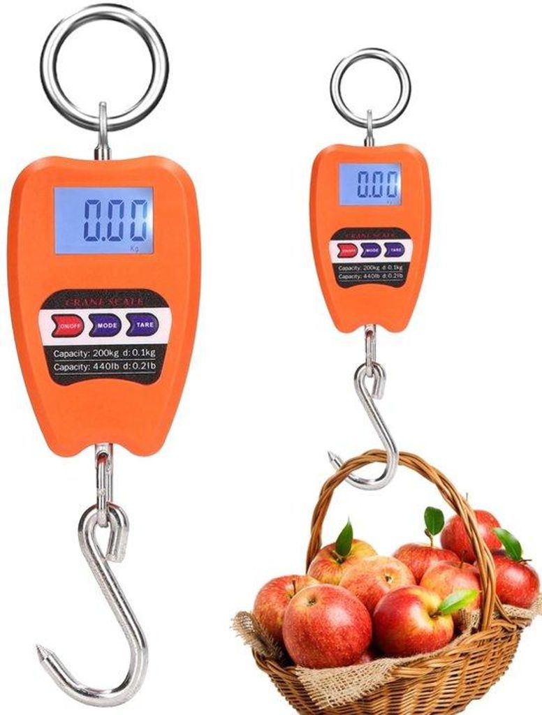 Digitale mini weegschaal 200 kg, elektronisch, voor bagagegewicht, jacht, boerderij, vissen