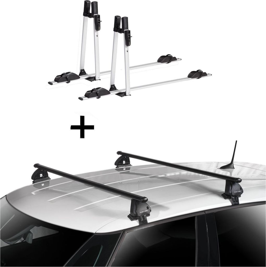 2x VDP Fahrradträger ALU Premium + Dachträger VDP EVO Stahl kompatibel mit für Opel Corsa F 5 Türer ab 2019