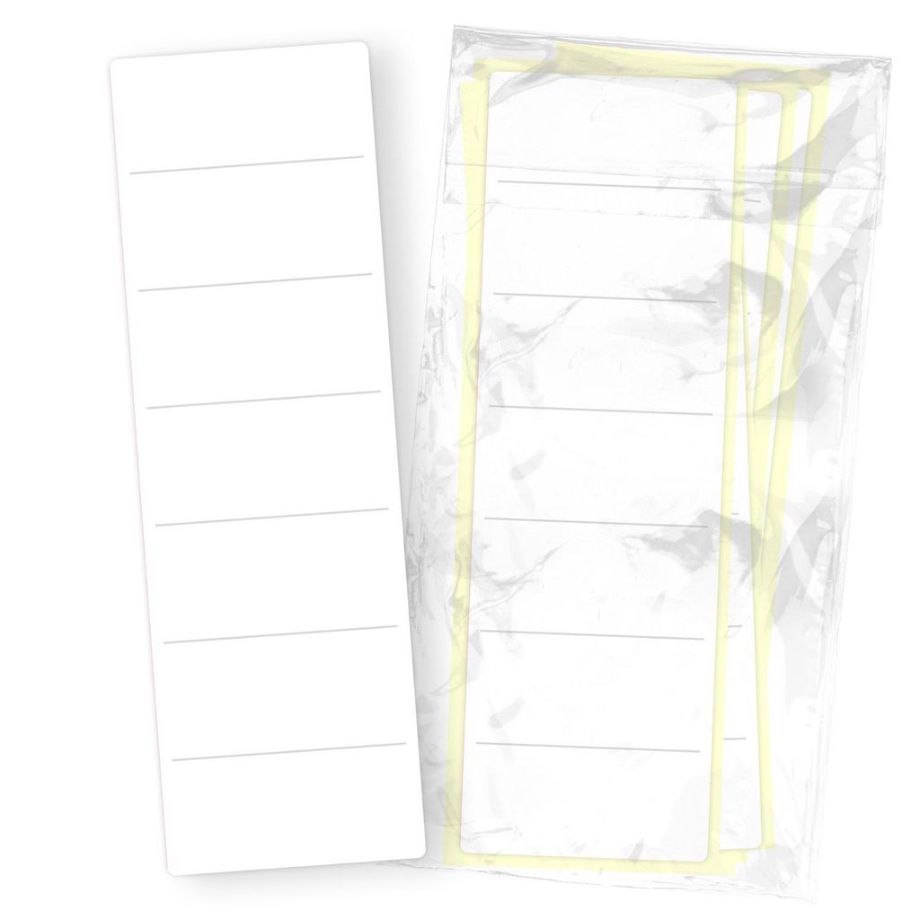 itenga 50x Ordneretikett Weiß Rückenetikett vollflächig zum Aufkleben 6,0 x 19,0 cm aus Haftpapier