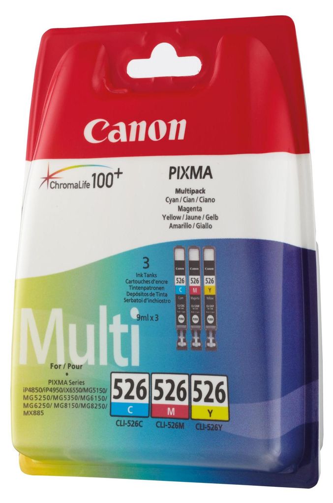 Canon 4541B018 Canon CLI-526, set van 3 inktpatronen Productafbeelding 