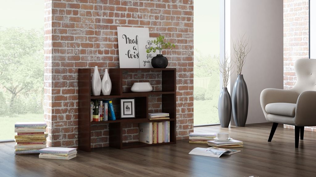 Per la vita Bücherregal Irys Wenge- Büroregal für Ordner und Bücher, Standregal Wohnzimmer und Schlafzimmer, Offenes Regal für Büro, Aktenregal