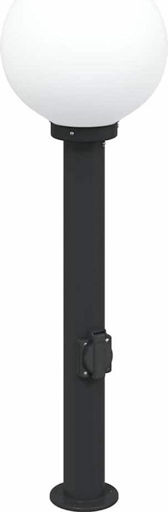 Słupek oświetleniowy z wyjściem 80 cm czarny IP44 Zdjęcie produktu 