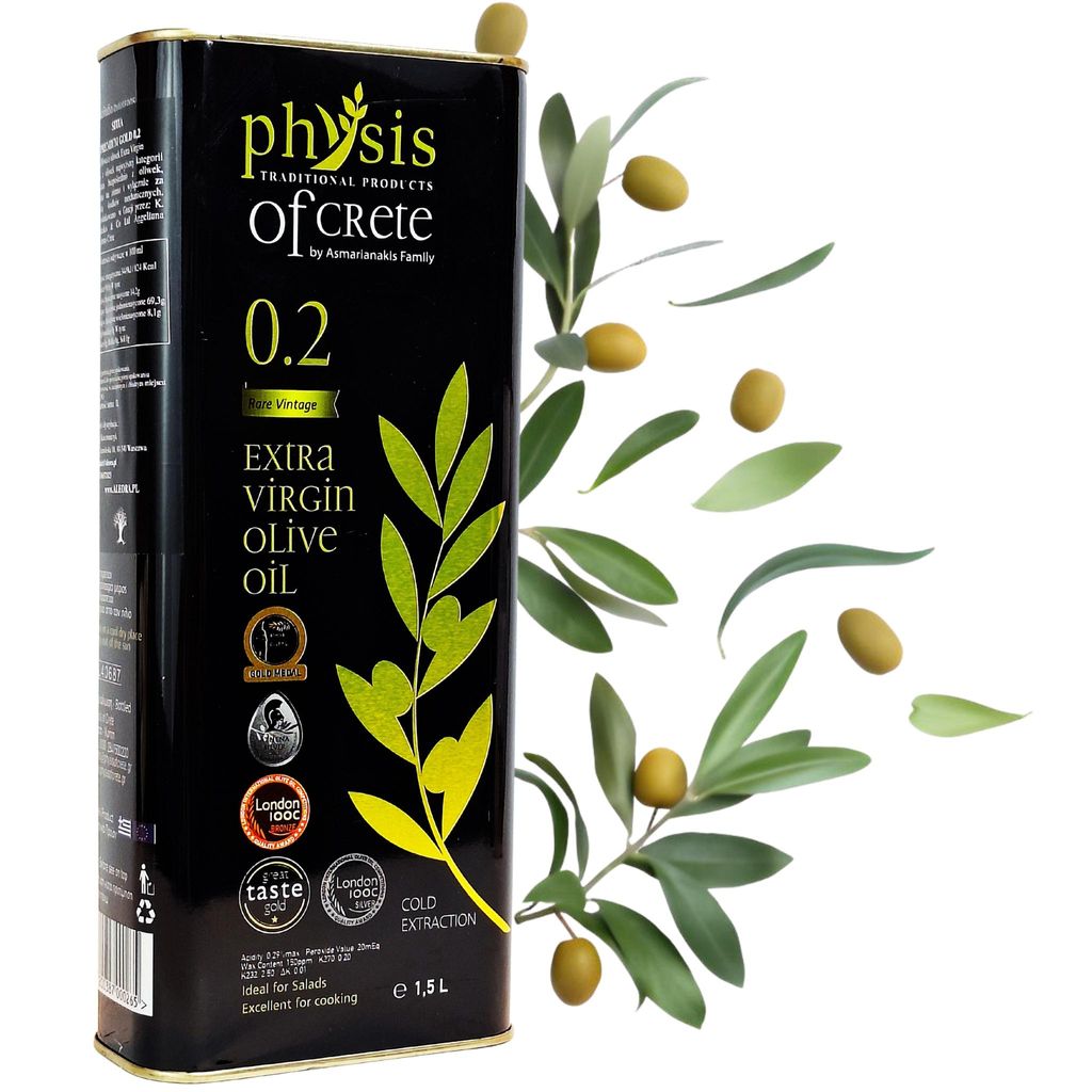 Grecka oliwa z oliwek extra virgin Physis of Crete 0,2% 1,5 Zdjęcie produktu 
