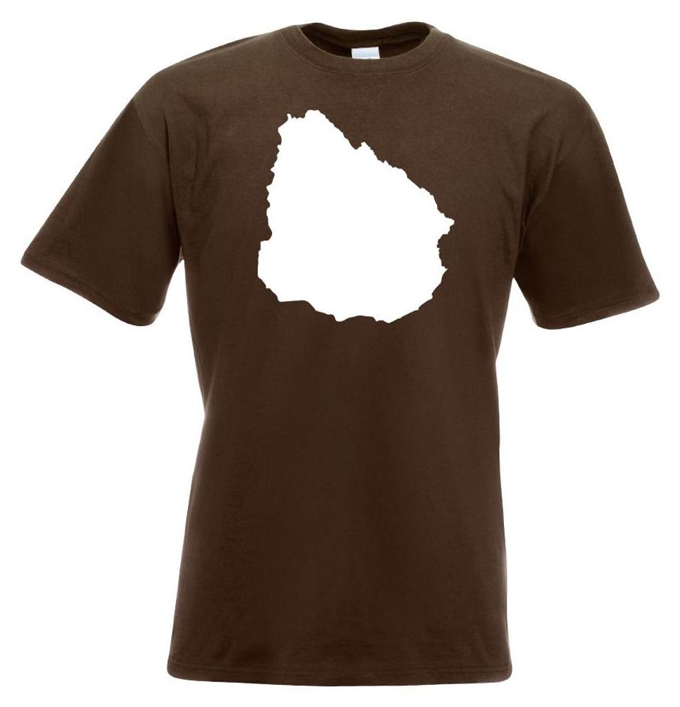 Kiwistar - T-Shirt - Chocolate - Uruguay Umriss Kontur Herren Funshirt Bedruckt Design Sprüche Spruch Motive - mit Motiv Bedruckt - Funshirt Desig...