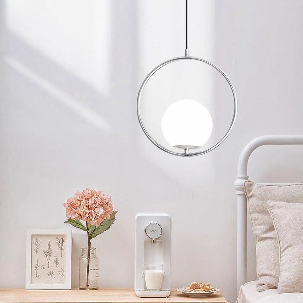 Lampada Sospensione Vetro Globo E27 Cromo - Illuminazione Nordica Online