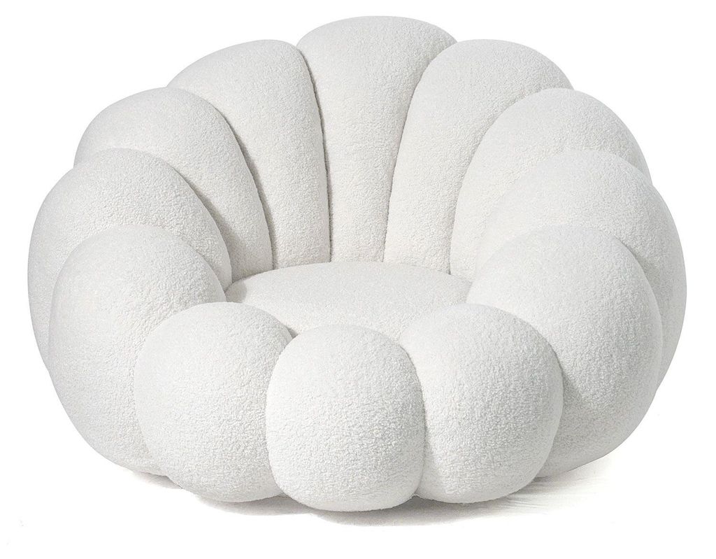 MENZZO Fauteuil design coquillage Arielina Tissu bouclette Image du produit 
