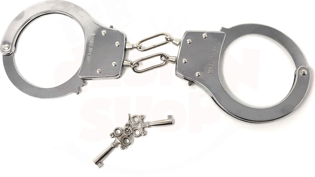 Handschellen Metall Karneval Fessel Erotik Fasching Schloss Produktbild 
