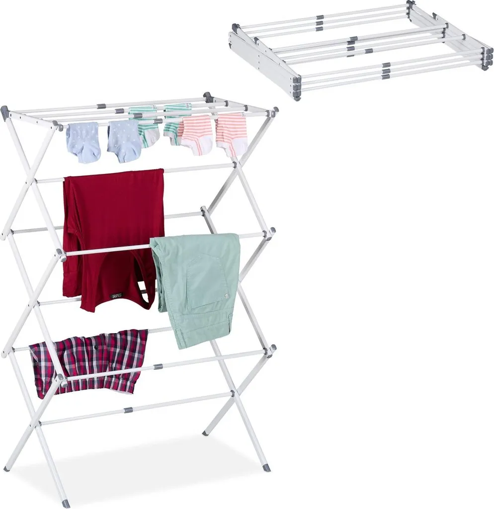 Séchoir à linge pliable peu encombrant - Métal haute résistance noir - 7