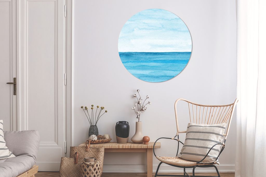 MuchoWow - Mauerkreis - Wandbilder - Runde Bild - Bild aus Aluminium - Schlafzimmer - Wohnzimmerdekoration - Wand Dekoration