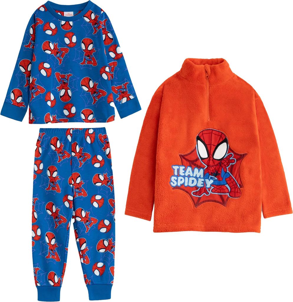 Spider-Man - Schlafanzug mit langer Hose für Jungen, Langärmlig NS9178 (116) (Blau)