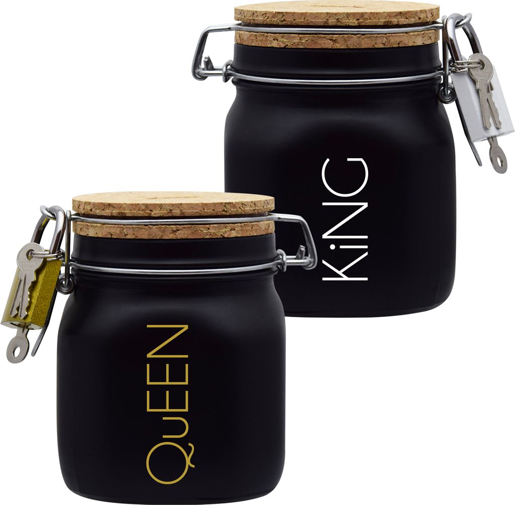 Spardosen Set King/Queen Design1 Schwarz Größe M 0.75 Liter