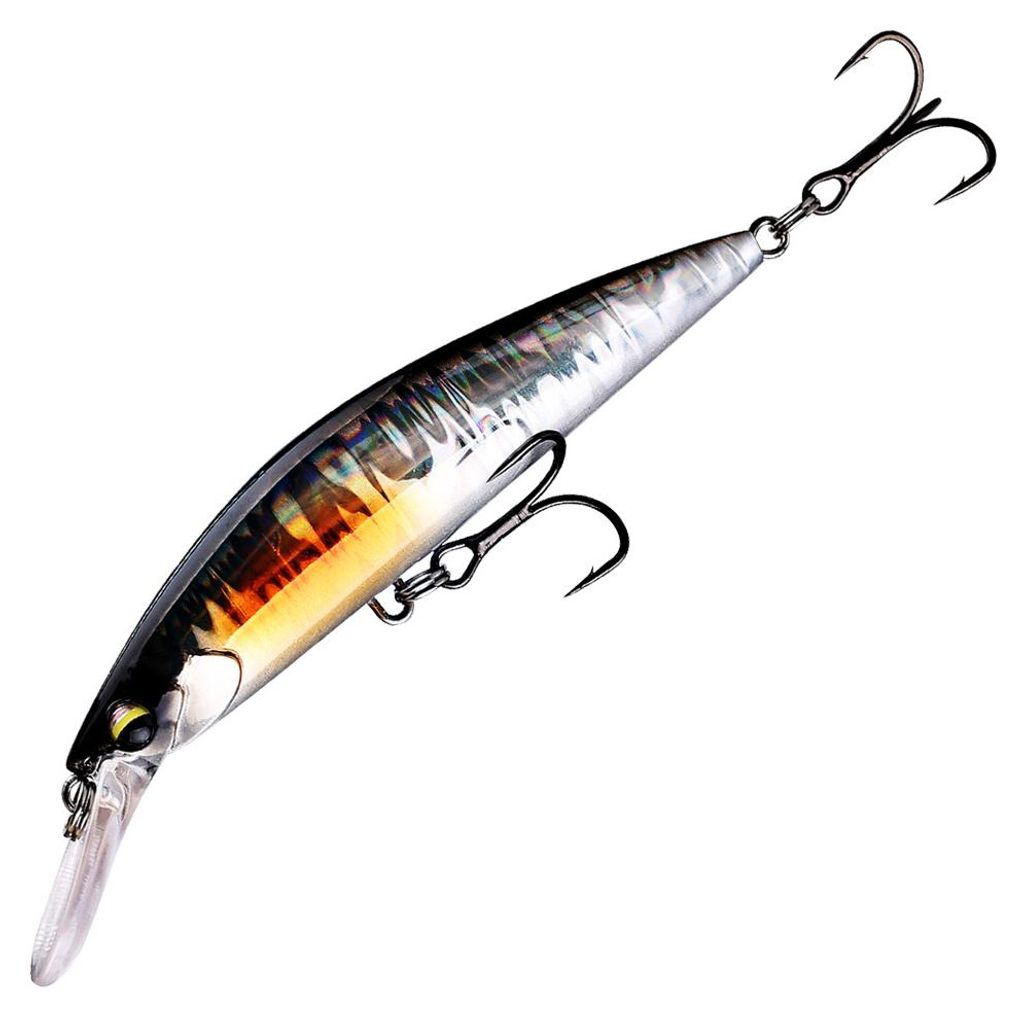 11cm Angeln Lockt 29g Lange Cast Minnow Harten Köder Doppel Haken Lebensechte 3D Angeln Augen Swimbait