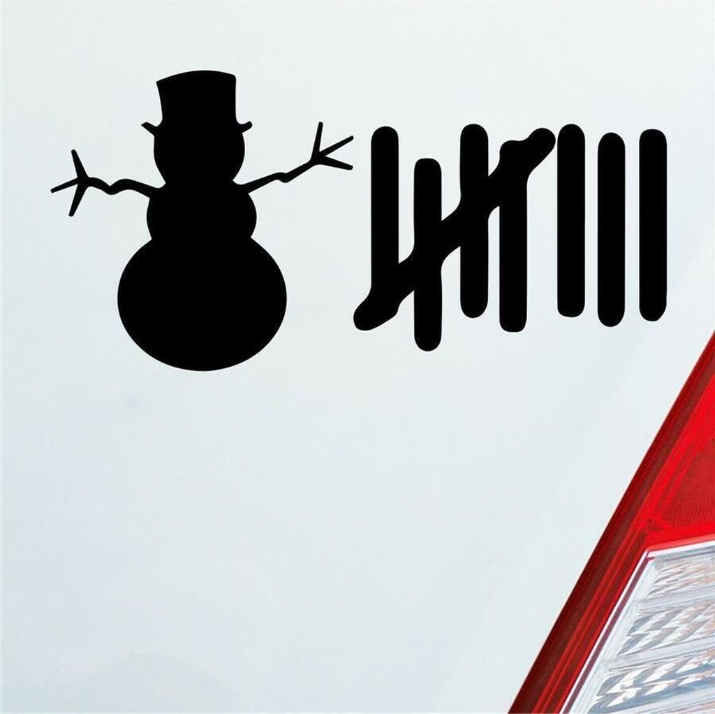 Auto Aufkleber Strichliste Liste Schnee Winter Snowman 15x8 cm Schwarz Glanz Sticker Heckscheibenaufkleber