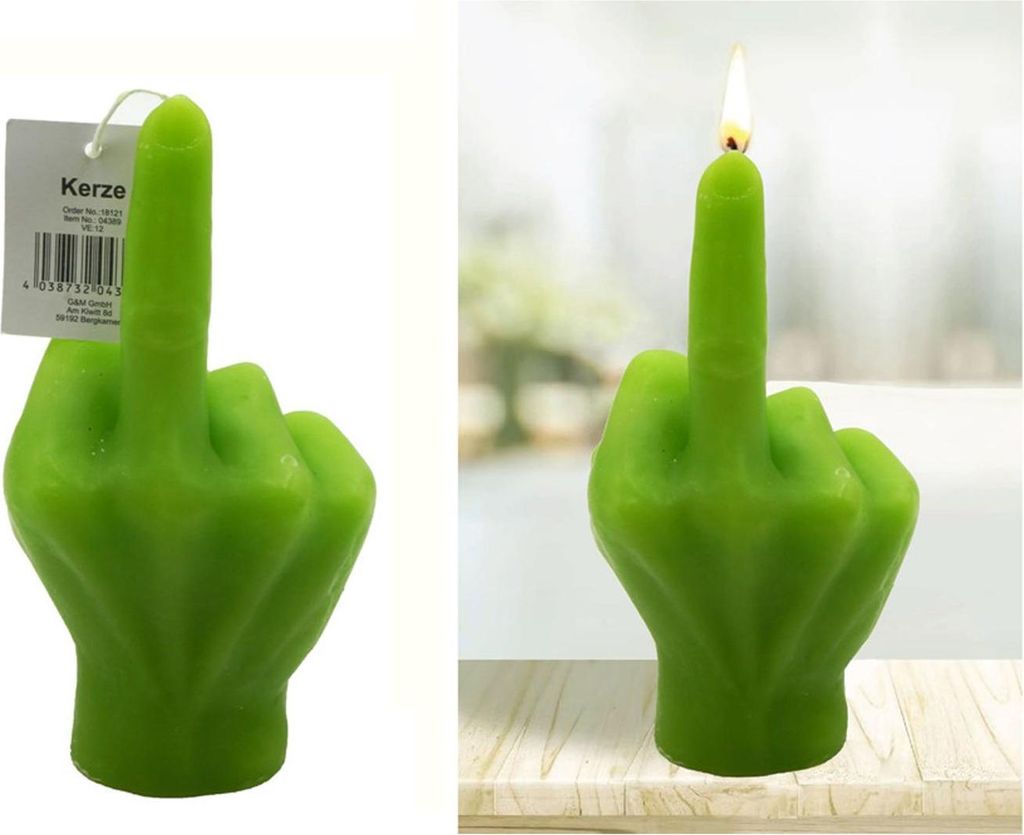 WH Kerze 'Festtagsmuffel' ca. 9x18 cm | witzige Weihnachtskerze mit Spruchmotiv | humorvolle Geschenkidee & Tischdeko für Weihnachten | 12 Stück