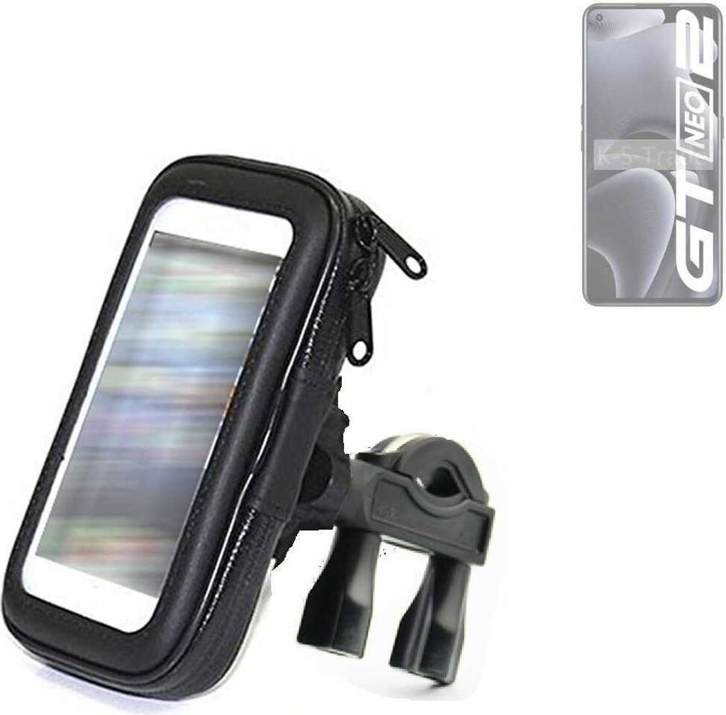 K-S-Trade Fahrrad-Halterung kompatibel mit Realme Gt Neo 2 Handy-Halterung Halter Lenkstange Fahrradhalterung Motorrad Bike Mount Wasserabweisend