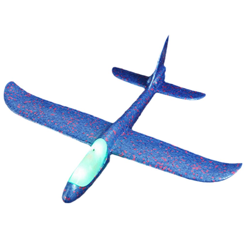 3x Wurfgleiter XXL Flugzeug Styropor Flieger LED Licht Kinder Spielzeug 48cm 