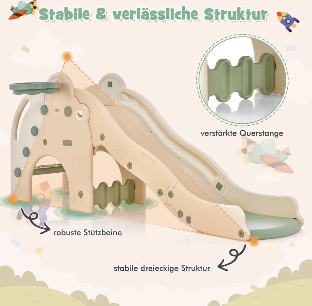 COSTWAY Rutsche Outdoor, 4 in 1 Kinder Rutsche & Tunnel & Produktbild 4