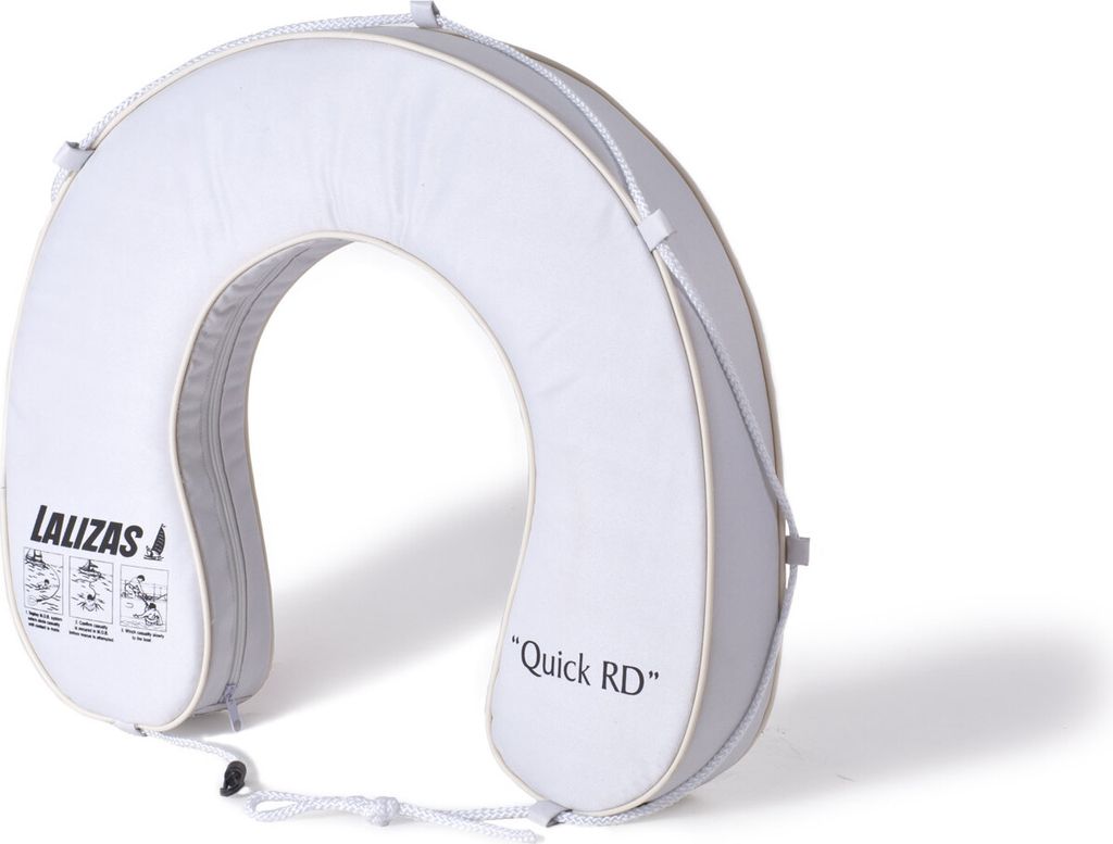 Hufeisen-Rettungsring von Lalizas 145N, Polyester, PVC, Weiß, mit Rundumleine