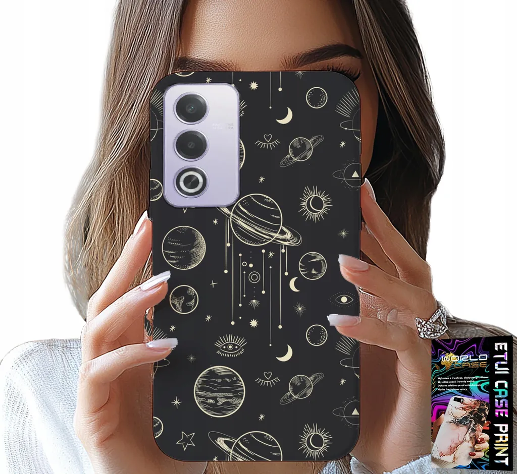 Custodia Poetica Oppo A80 5G - Notte Stellata Cosmo con Foil