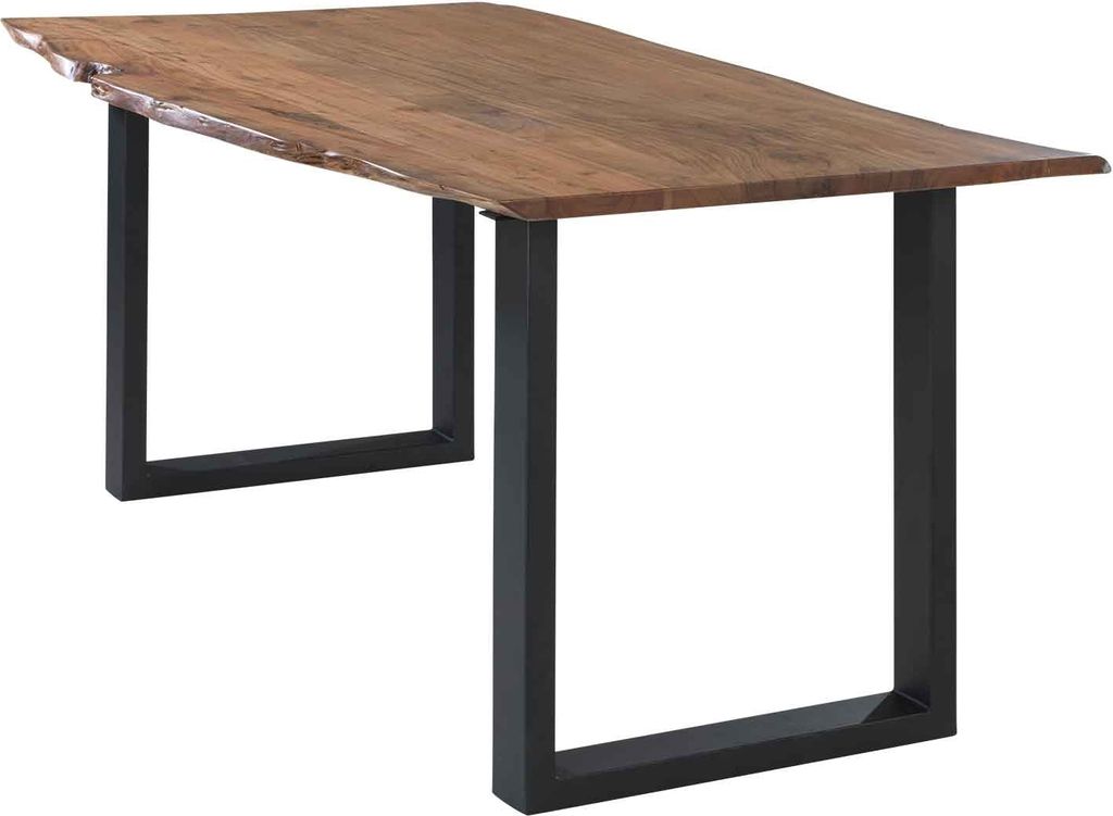 Esstisch - Akazie massiv lackiert - Metallgestell - 160 x 90 cm