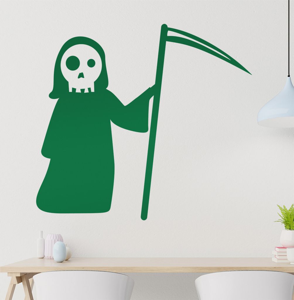 KIWISTAR Sensenmann - Sterben Mord Tod Henker Schädel Wandtattoo in 6 Größen - Wandaufkleber Wall Sticker - Dekoration, Küche, Wohnzimmer, Schl...