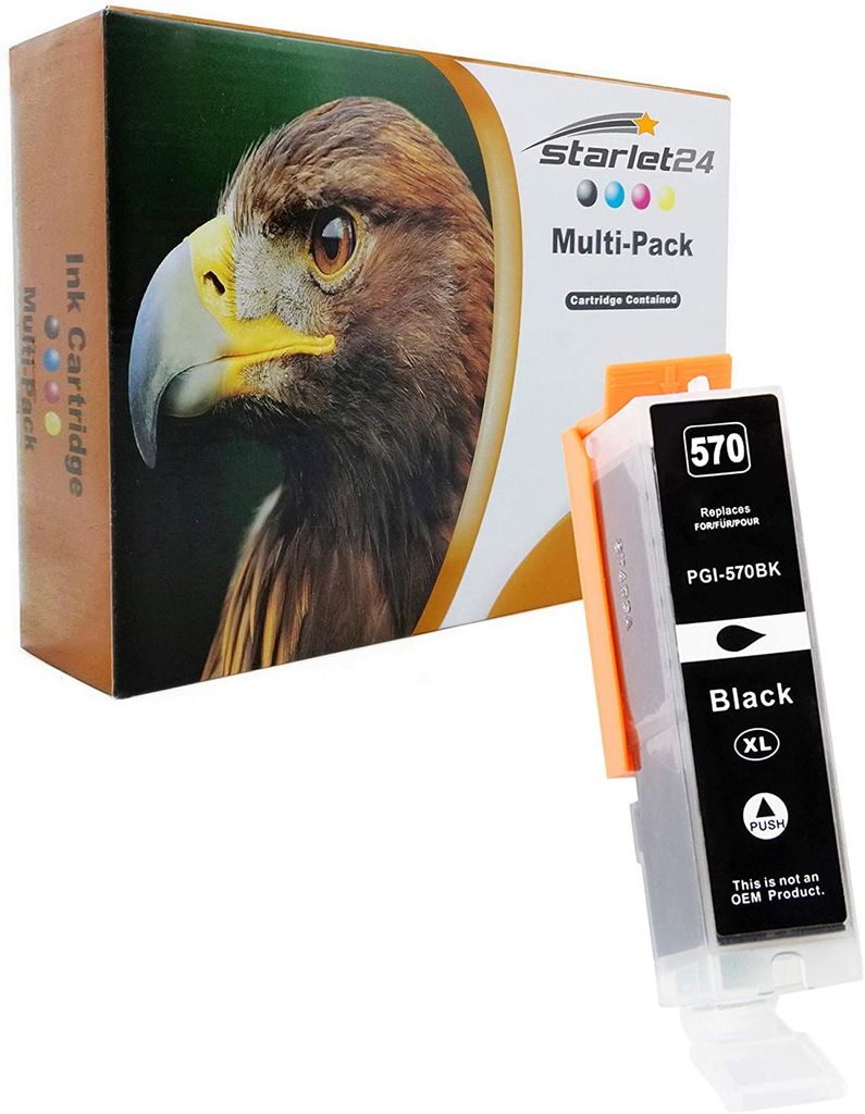A product shot of an ink cartridge and its packaging.