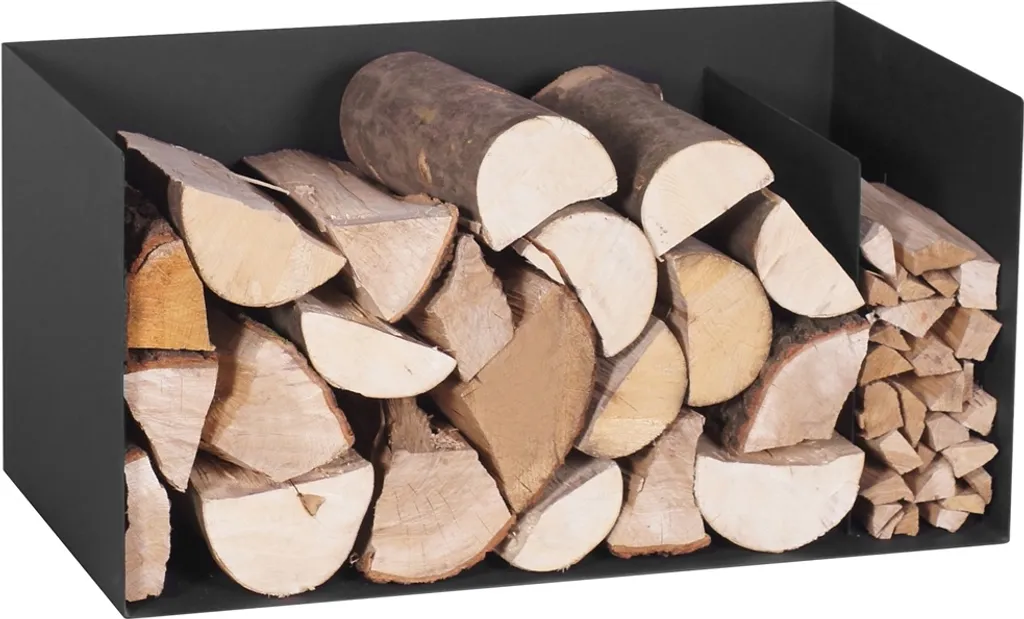 Rangement bois robuste acier noir 2 compartiments - Format 70 cm - 7