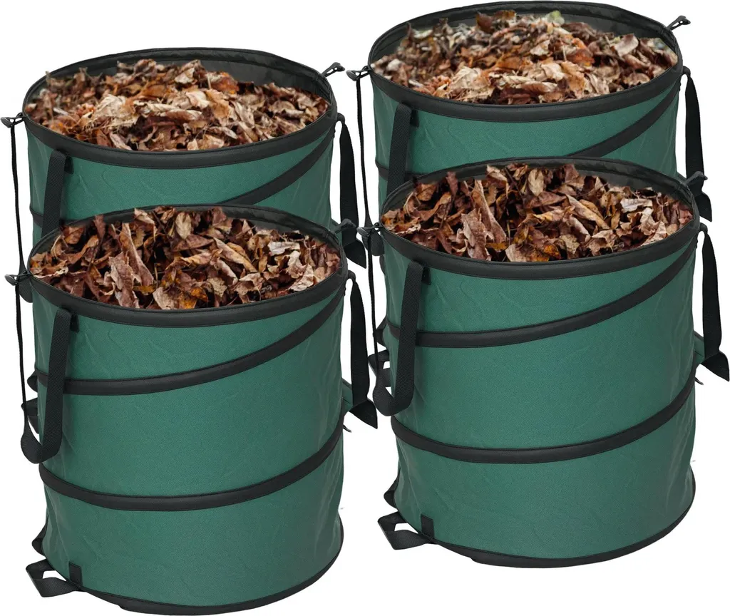 Sacs de ramassage pour feuilles et herbe 86L - Pliables avec couvercle zippé