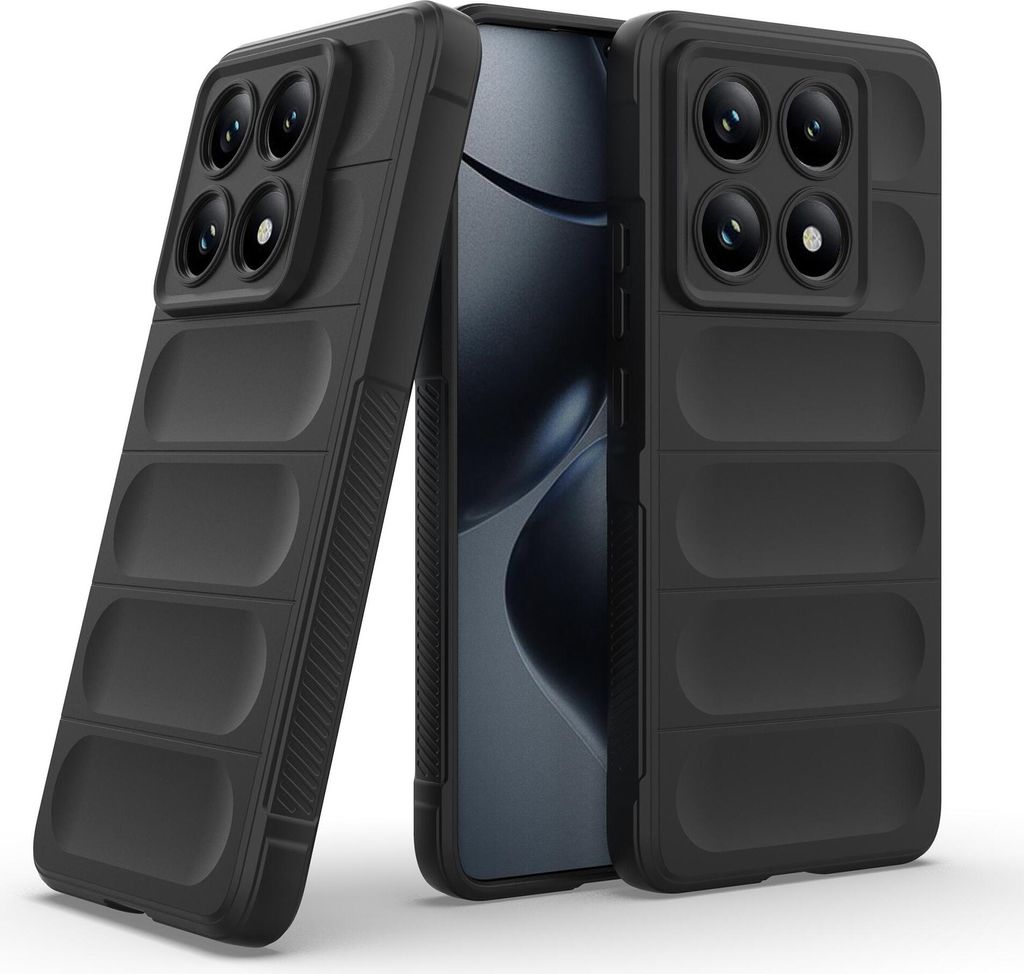 Handy Hülle für Xiaomi 14T Pro Grip Case Cover Schutzhülle Softgrip Farbe: Schwarz