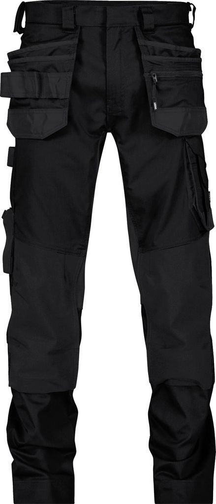 DASSY Arbeitshose FLUX NEXT – Holstertaschen – Stretch & Kniepolster schwarz 48 PLUS