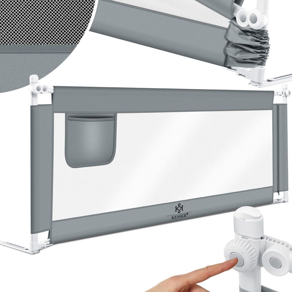 KESSER Bettschutzgitter Reise Bett Rausfallschutz verstellbar Bed Guard Rail Bumper, Kinder/ Baby, Bettgitter Klappbar, Kinderbett Kinderbettschu...