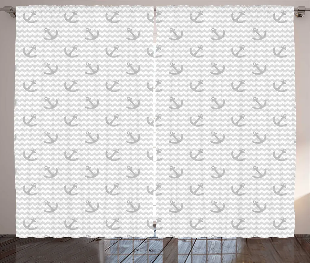 Paire de Rideaux Universels à Motifs Gris et Blancs 280 x 225 cm