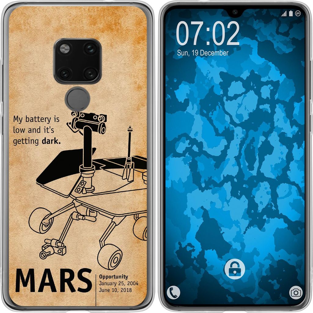 PhoneNatic Case kompatibel mit Huawei Mate 20 Silikon-Hülle Space Rover M2