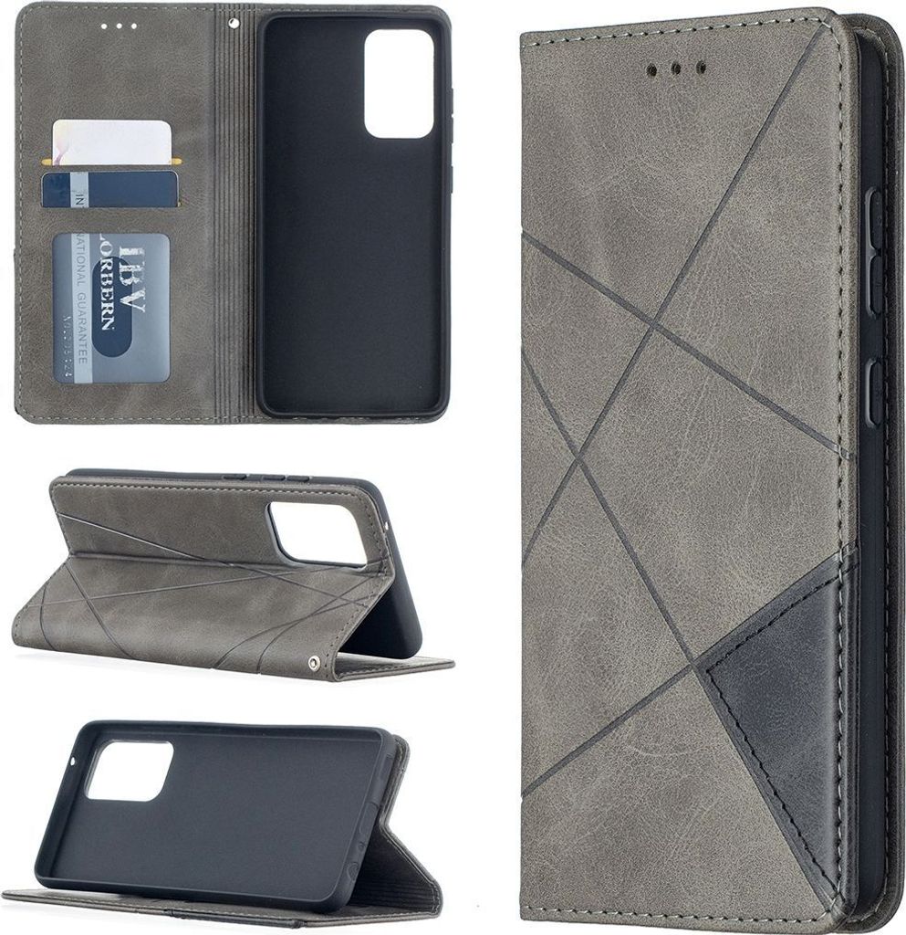 Mobigear Rhombus Slim Samsung Galaxy A52 Hülle Klapphülle - Grau