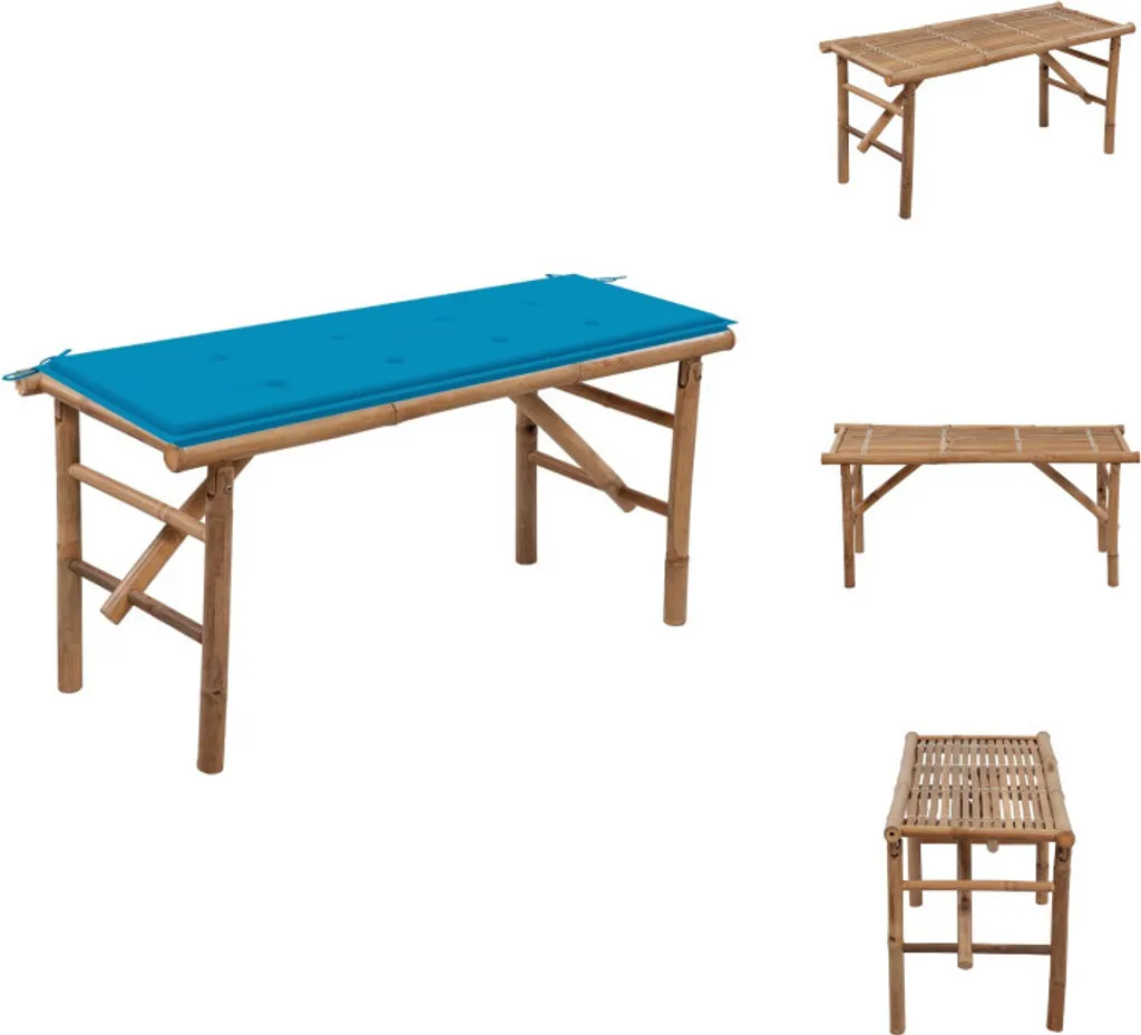 Scheda Tecnica Panca Pieghevole vidaXL 118cm Bambù e Cuscino