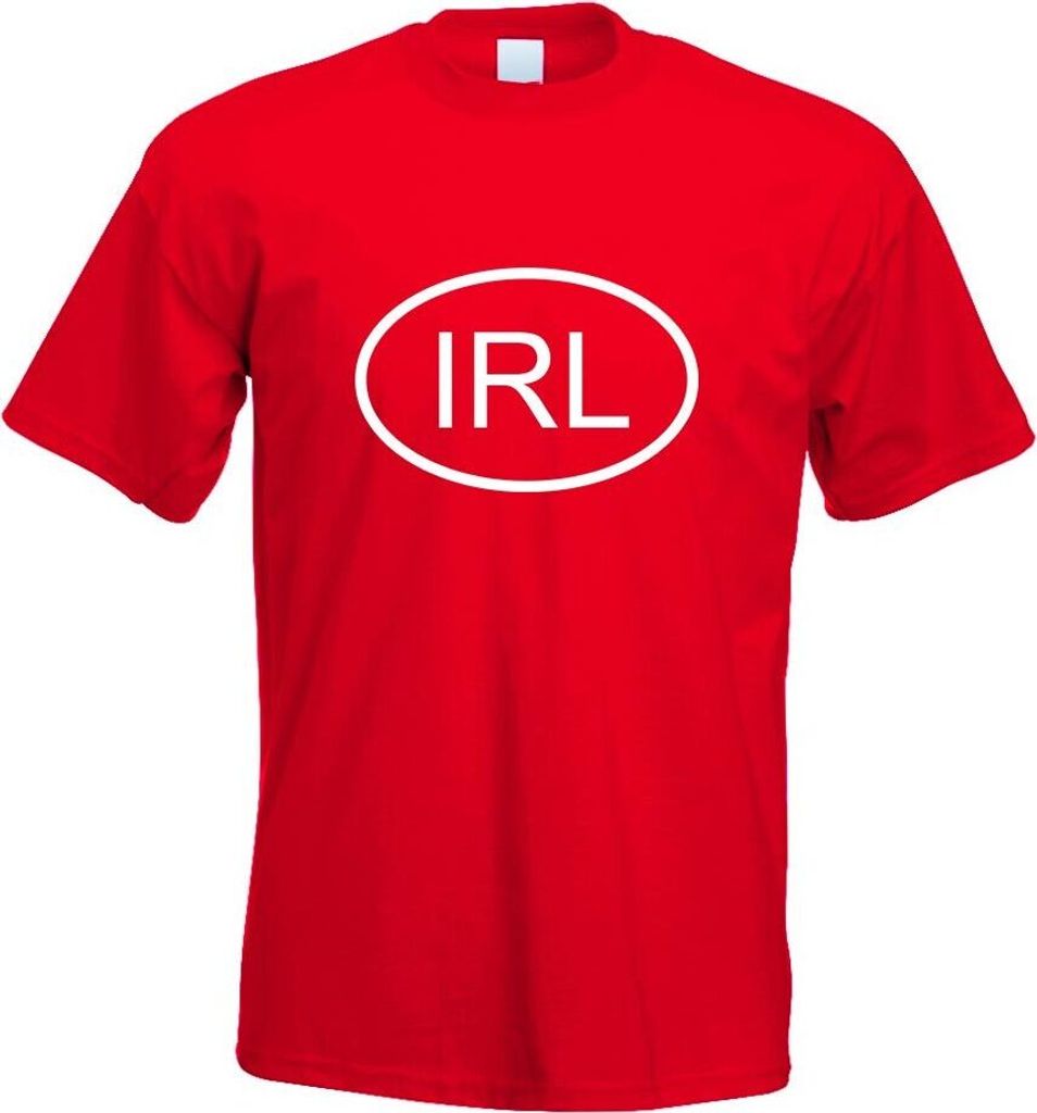 Kiwistar - T-Shirt - rot - Irland IRL Motiv Bedruckt Funshirt Design Print - mit Motiv Bedruckt - Funshirt Design - Sport - Freizeit - Herren - XL
