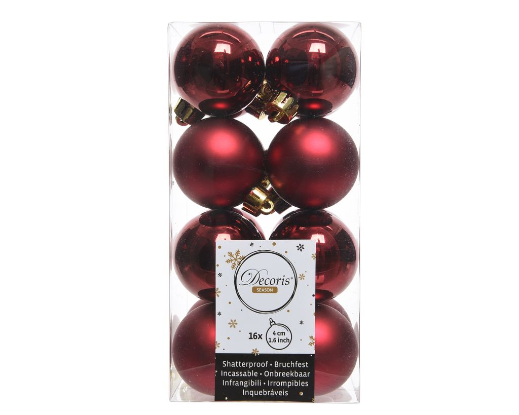 Kastanienbraune unzerbrechliche Christbaumkugeln, 16 Stück, Produktbild 