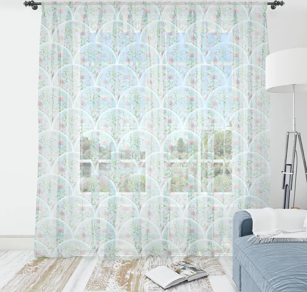 Tappezzeria Parete Grande 274x274 ABAKUHAUS - Chinese Blossom Azzurro