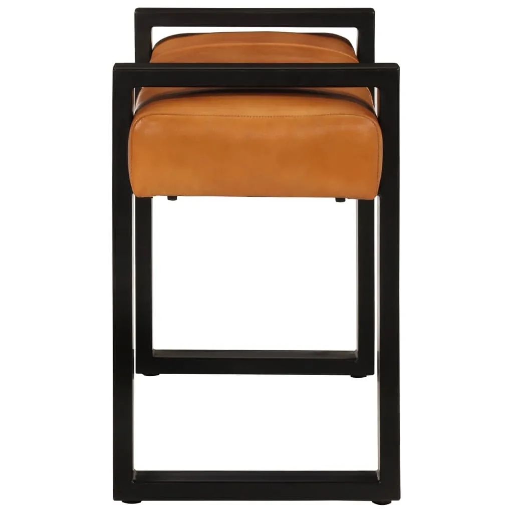 Banc stable 110 cm cuir de chèvre véritable pour optimiser votre entrée