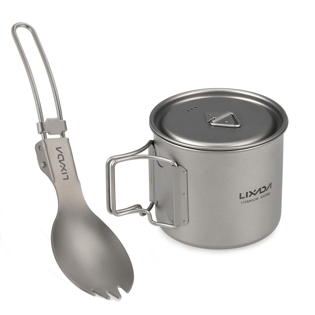 Lixada Kochgeschirr-Set, 550 ml, ultraleicht, Titan-Tasse Produktbild 