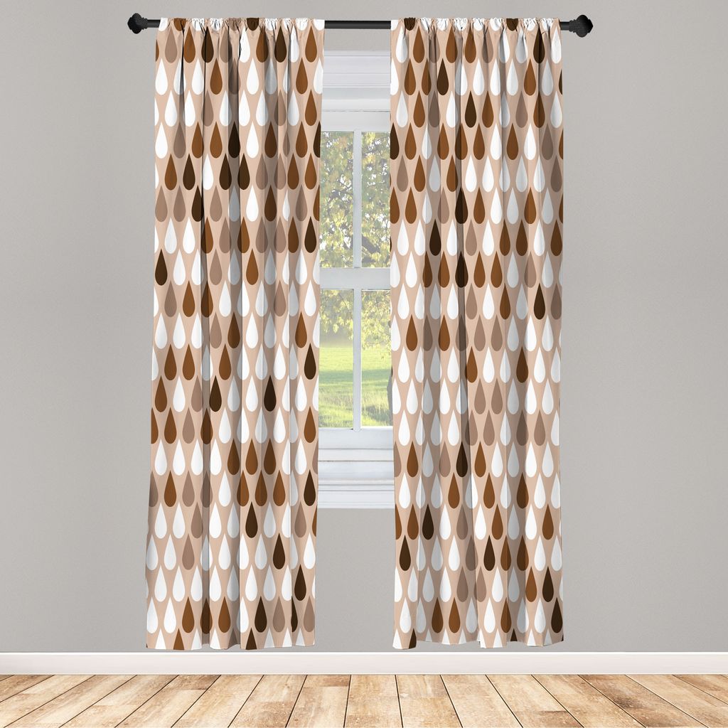 ABAKUHAUS Natur Vorhänge 2 Panel Set für Wohnzimmer Schlafzimmer Nachbildung, Wiederholte Minimalist Regen Tropfen Spritzer Tränen Der Erde Luft...