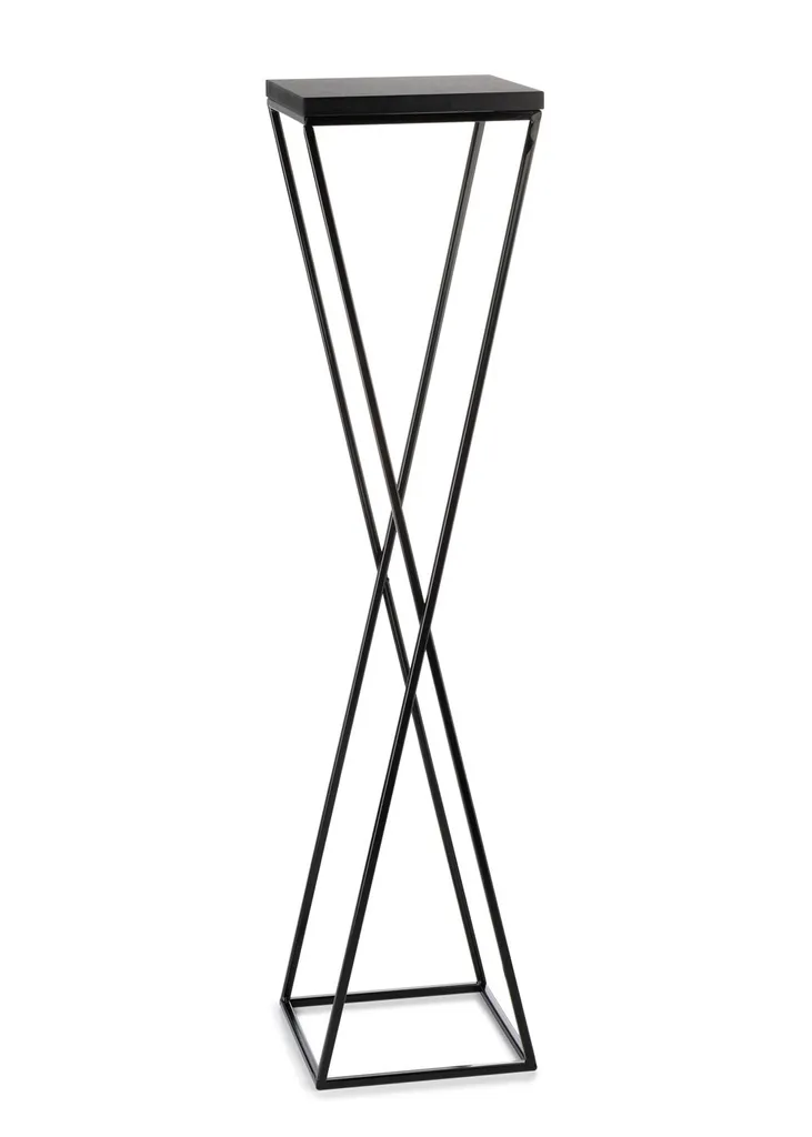 Support à Fleurs 100 cm en MDF Robuste - Design Minimaliste Loft Noir